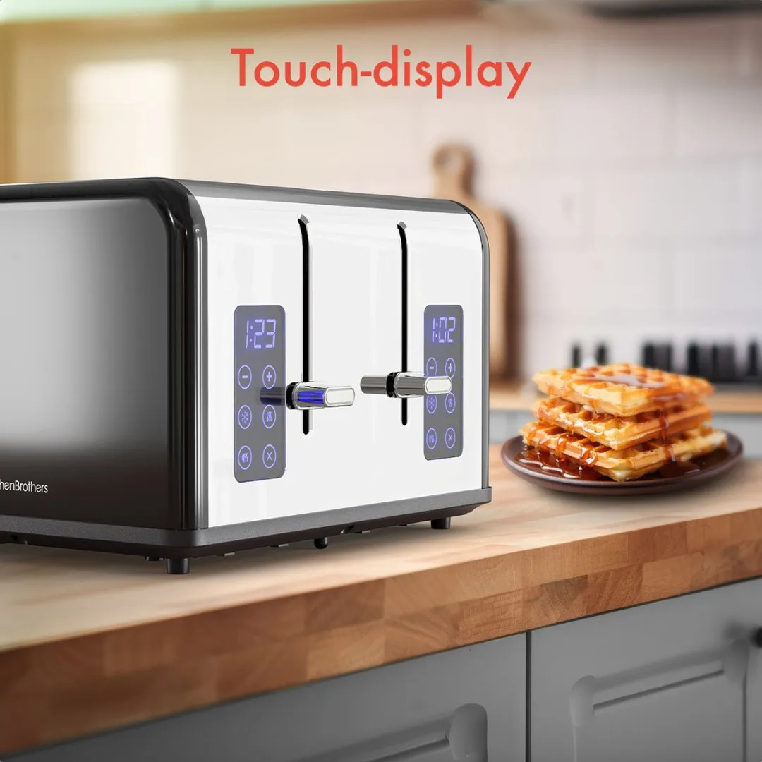 KitchenBrothers KB4007 Broodrooster 1630W - 4 Sneden - Zwart