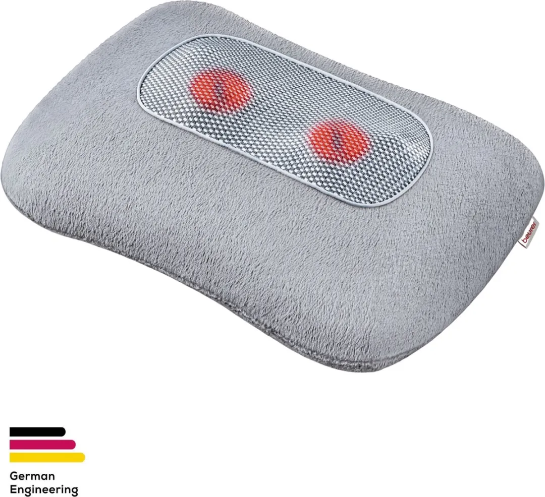 Beurer MG 145 Shiatsu Massagekussen – Infrarood – Verwarming - 4 Roterende massagekoppen - Nek - Rug – Schouders – Cosy Fleece hoes - Incl. adapter - 12 Watt – 3 Jaar garantie