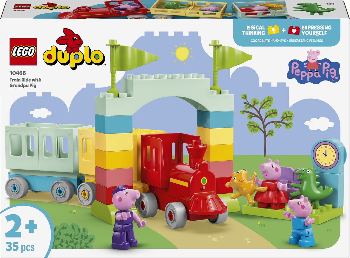 LEGO DUPLO Peppa Big Treinrit met Opa Big Educatief Trein Speelgoed voor Peuters - 10466