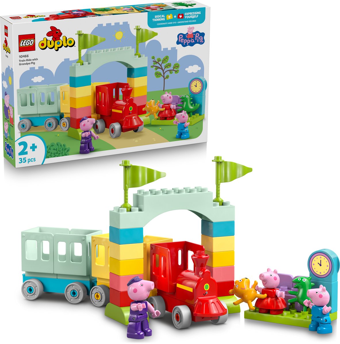 LEGO DUPLO Peppa Big Treinrit met Opa Big Educatief Trein Speelgoed voor Peuters - 10466