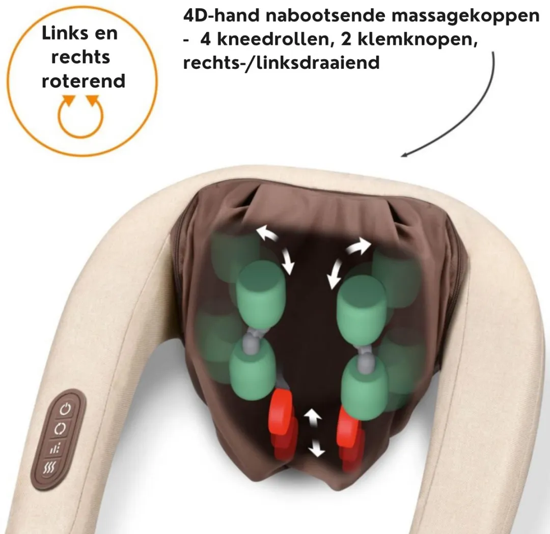 Beurer MG 153 4D Shiatsu Massageapparaat - Nek/Rug/Schouders - 6 Koppen - Verwarming
