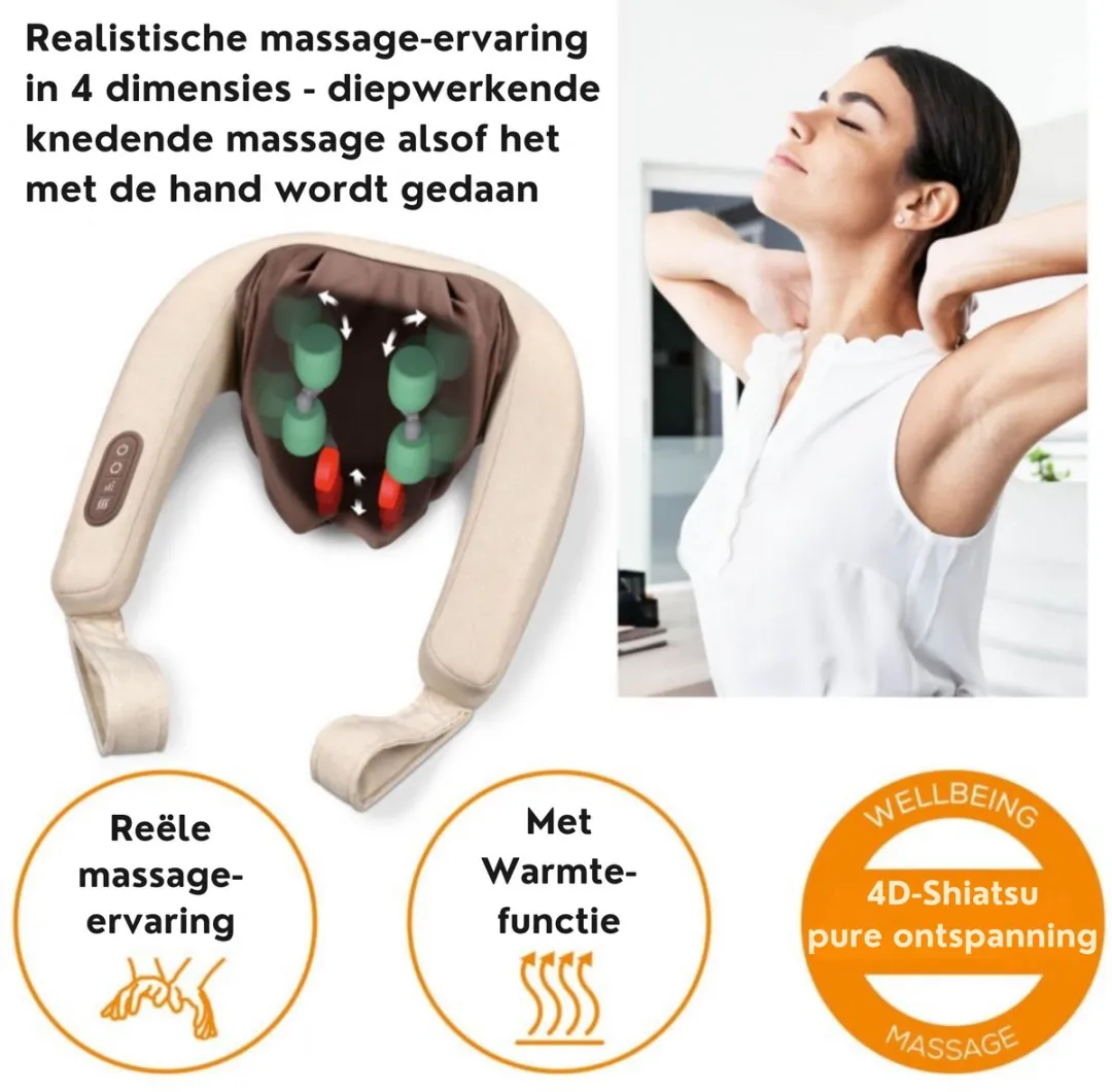 Beurer MG 153 4D Shiatsu Massageapparaat - Nek/Rug/Schouders - 6 Koppen - Verwarming