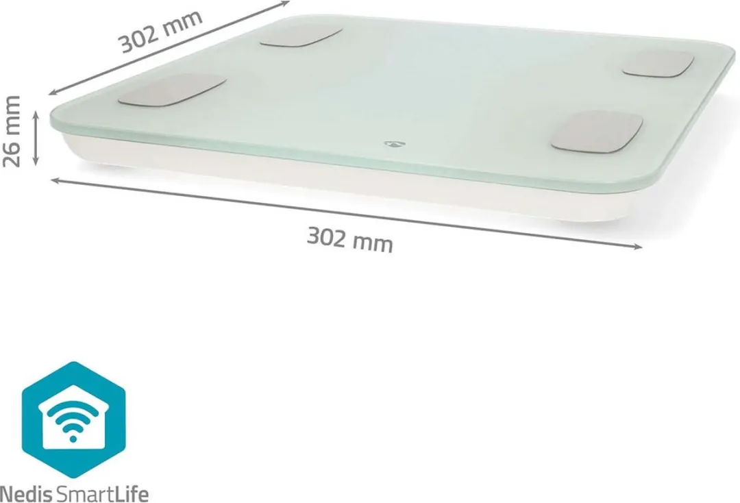 Nedis SmartLife BTHPS11WT Personenweegschaal - Bluetooth - Wit - afbeelding 6 van 6