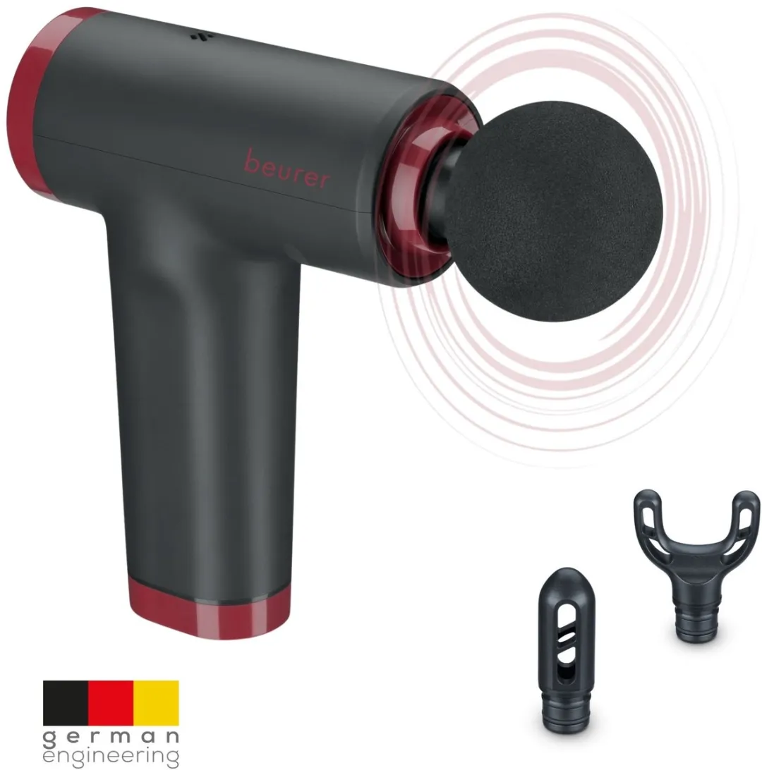Beurer MG 89 CompactPower Limited Edition 25 Professionele Massage Gun – Diepe Spiermassage – 10 mm Slagdiepte – 5 Snelheden – 3 Opzetstukken – USB-C – Stil – Spierherstel & Ontspanning – 3 Jaar Garantie