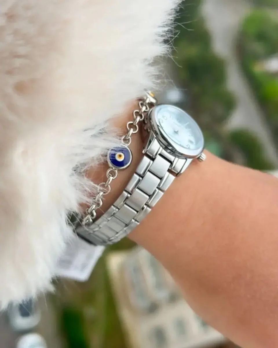 Casio Collection LTP-V002D-2B Dameshorloge - WR30 - Zilver/Turquoise