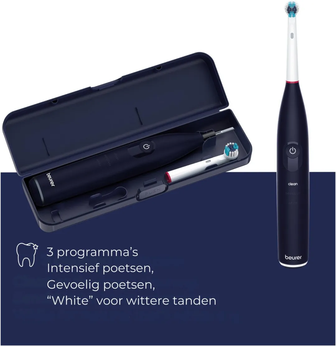 Beurer TB 50 Elektrische Tandenborstel - 5 Opzetborstels - Zwart