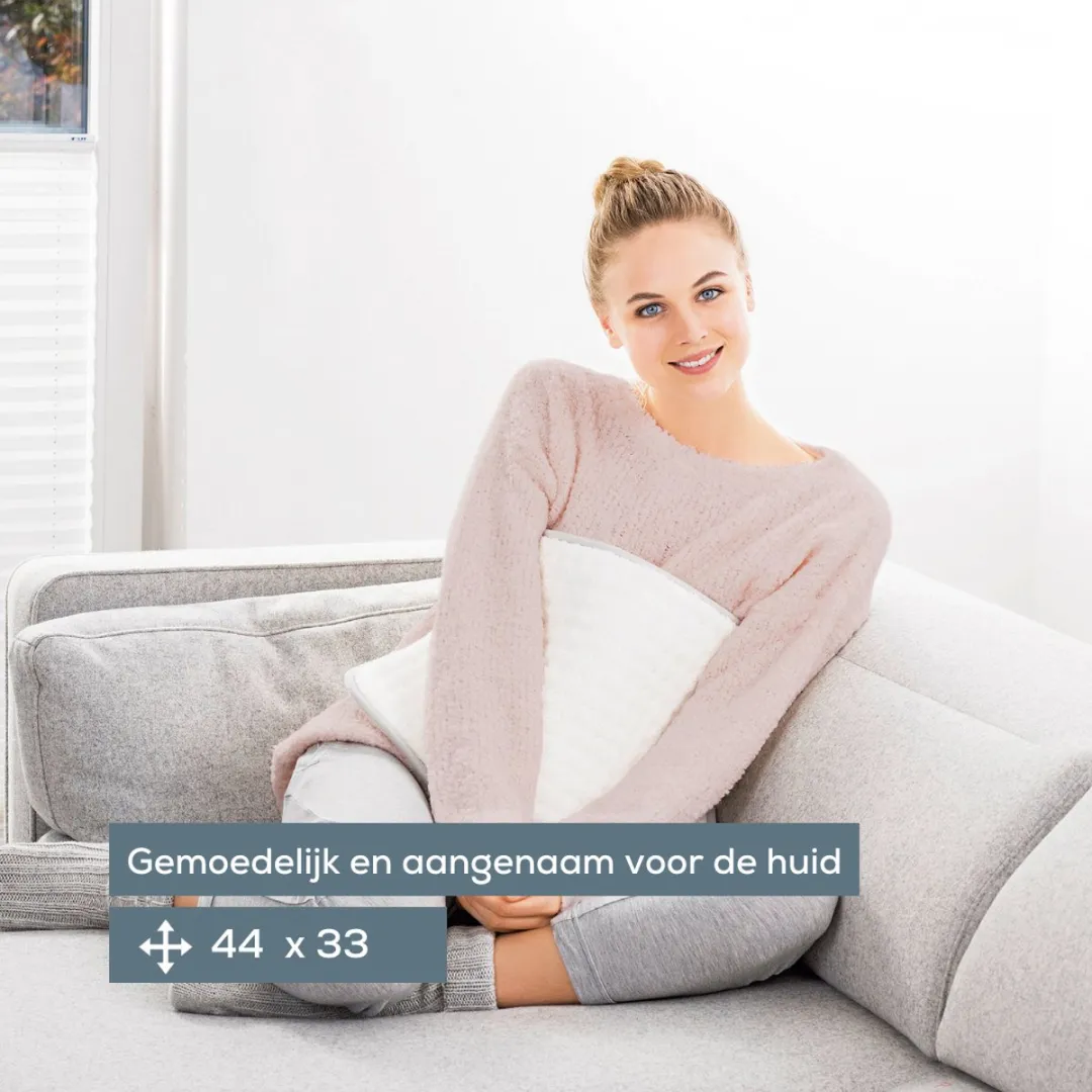 Beurer HK 42 Supercosy Warmtekussen 44x33cm - 6 standen - Wit-Grijs