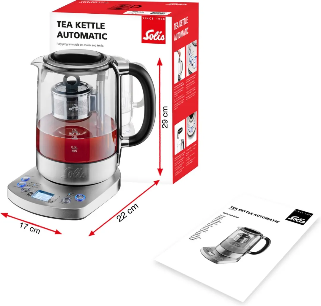 Solis 5518 Automatische Theemaker Waterkoker 1.7L - 6 Programma's - Zilver