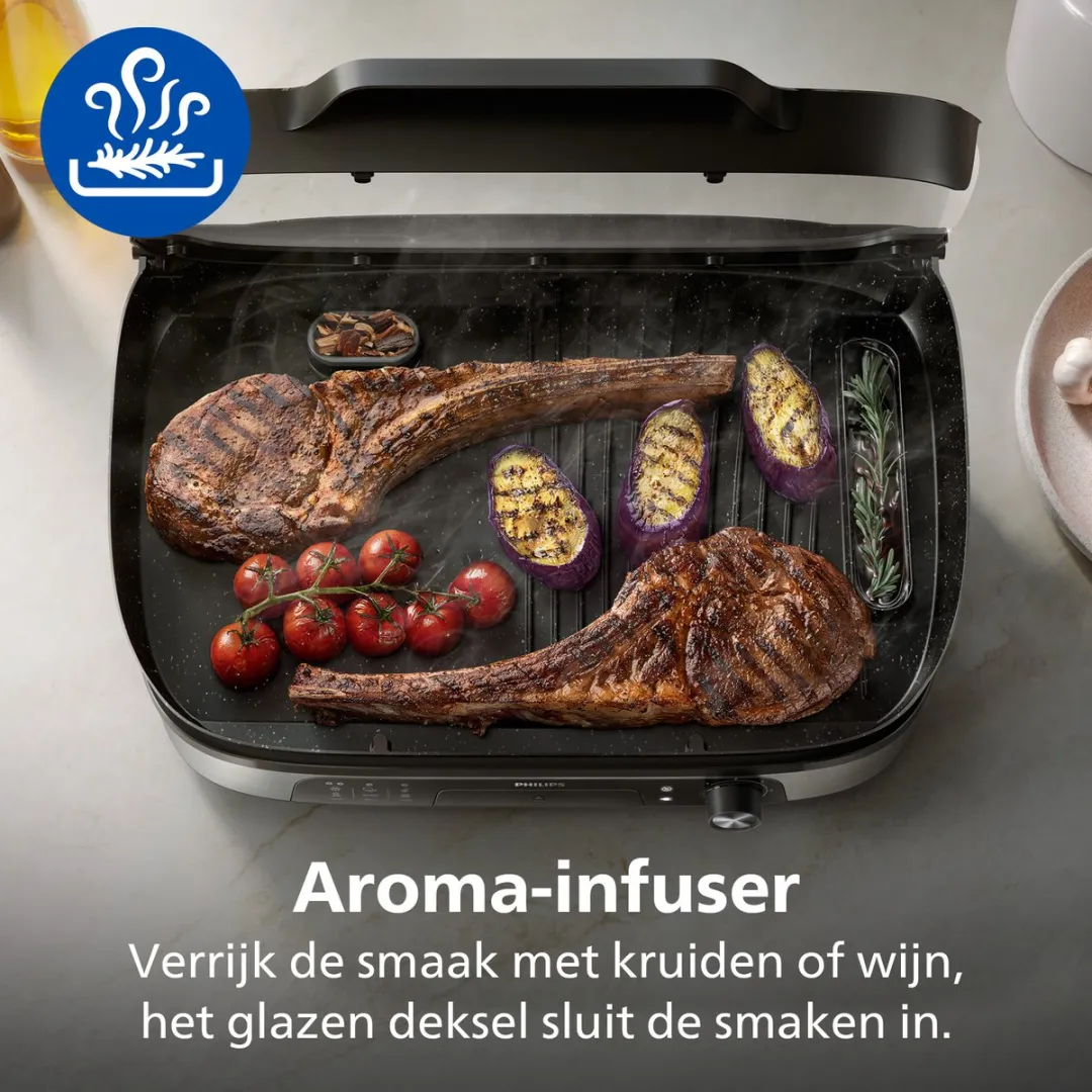 Philips Tafelgrill HD6212/90 2400W - 2 Platen