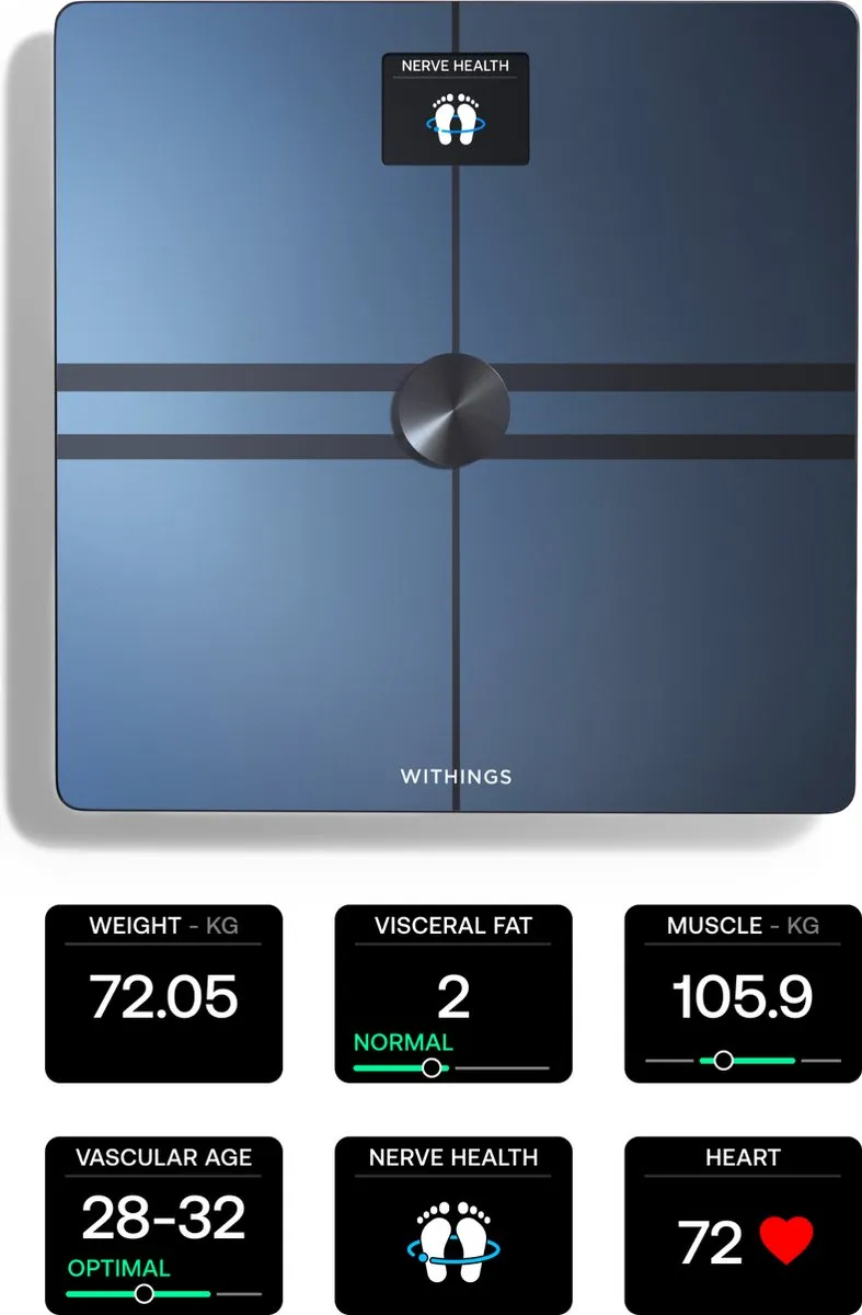 Withings Body Comp WBS12-Black-All-Inter Slimme Weegschaal - Zwart