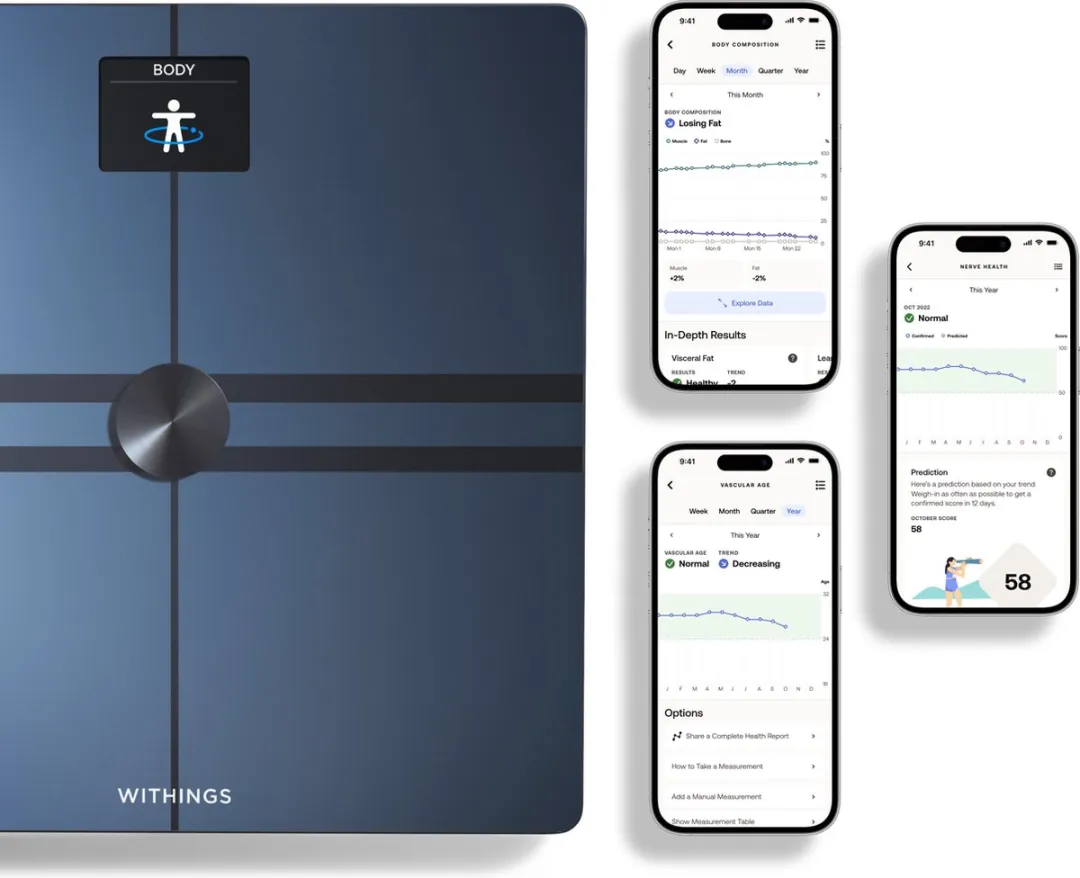 Withings Body Comp WBS12-Black-All-Inter Slimme Weegschaal - Zwart