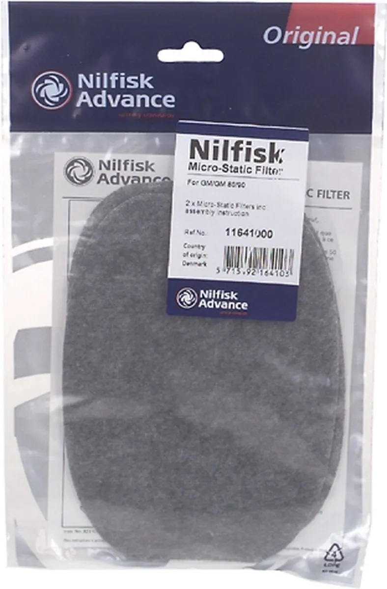 Nilfisk 11641000 Micro-static Filters - 2 Stuks