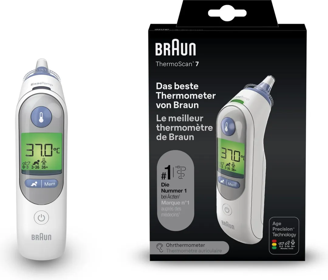 Braun IRT 6520 ThermoScan 7 Thermometer - 9 Metingen - 21 Lensfilters - Wit
