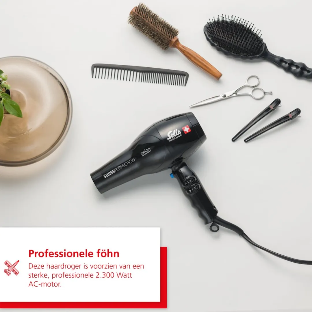 Solis Swiss Perfection 440 Haardroger 2300W - Zwart