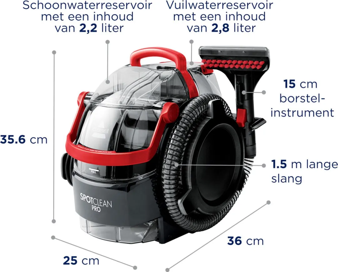 BISSELL SpotClean Pro 1558N Draagbare Vlekkenreiniger - 750W - 2,9L - afbeelding 6 van 6