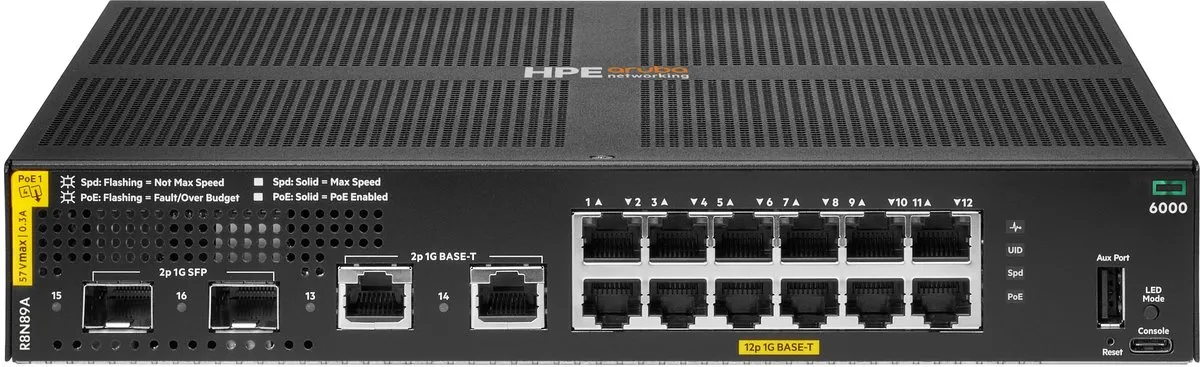 HP Aruba 6000 12G PoE+ Switch R8N89A