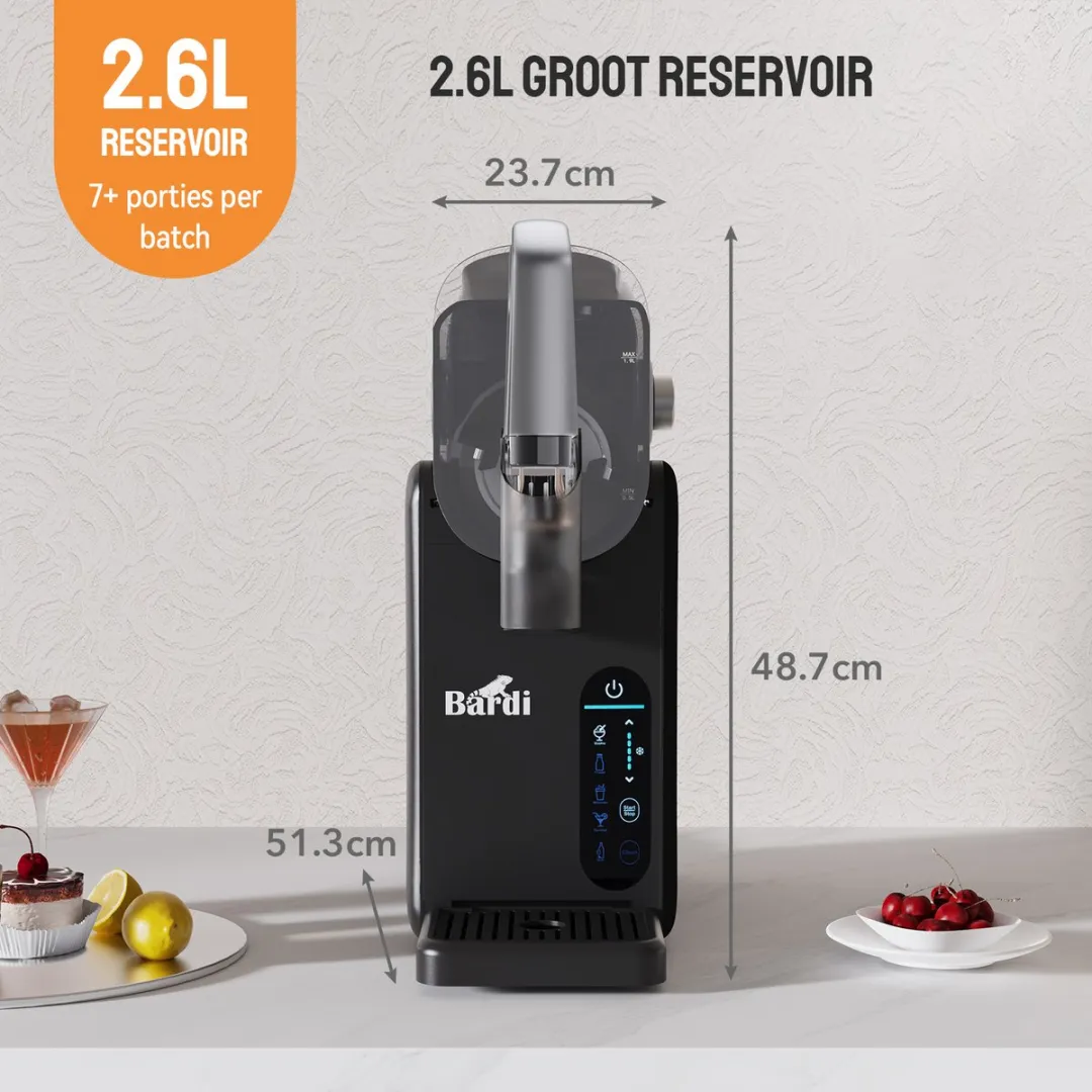 Bardi Slush Hero 74762 Slushmachine - 220W - 6 Programma's - Grijs met RVS Cup Set