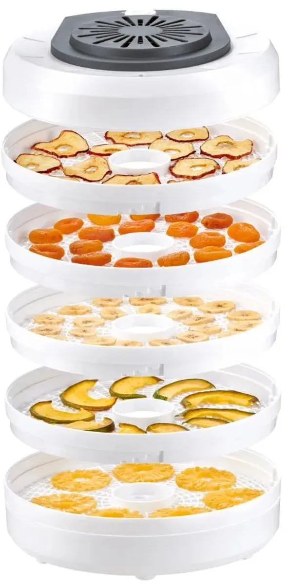 Silvercrest Voedseldroger 250W - 5 Stapelbare Trays Wit