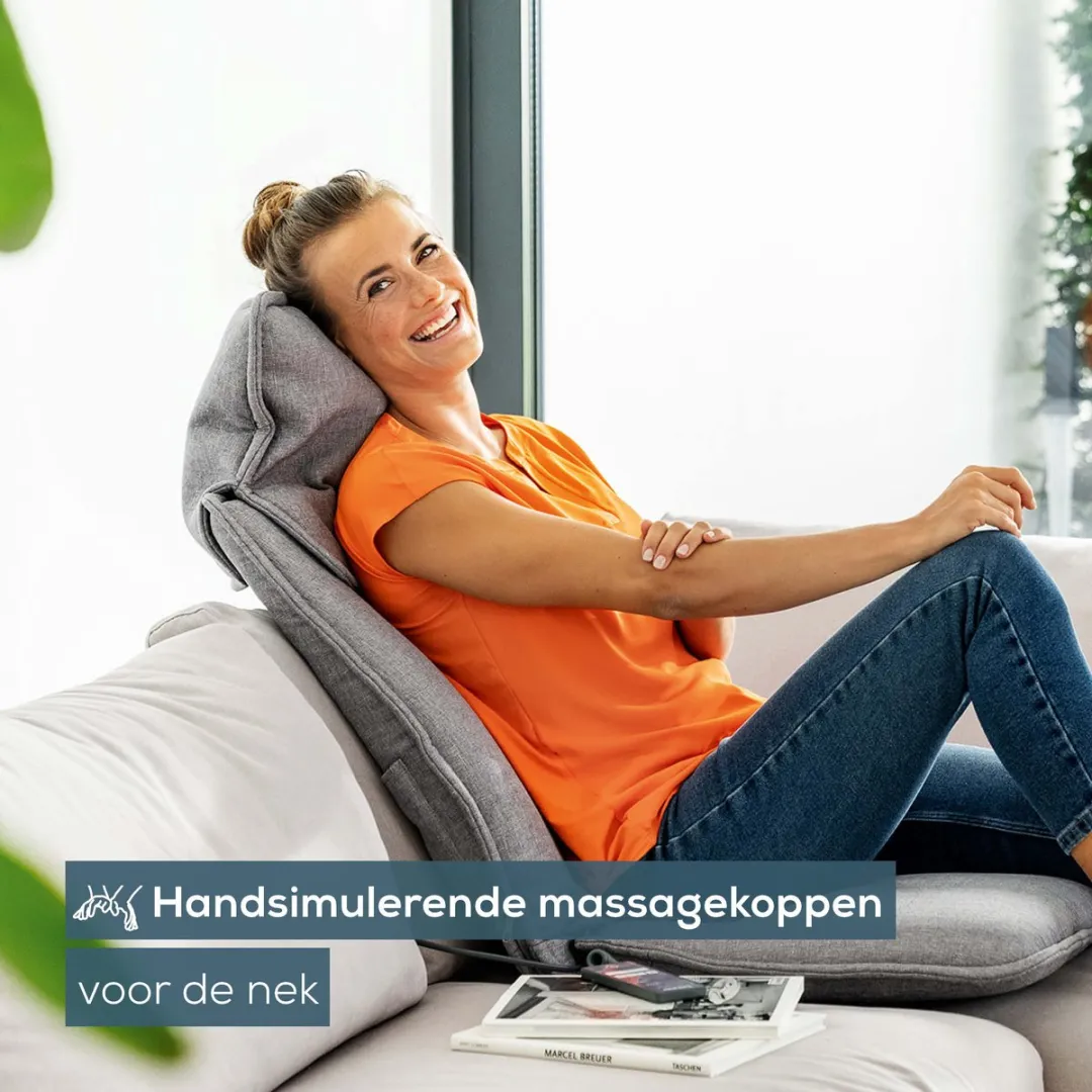 Beurer MG 330 Grey Shiatsu Massagekussen - Massagestoel - Verstelbaar nekgedeelte - 4 Massagekoppen paarsgewijs roterend - 2 Intensiteitsniveaus - Wasbare hoes - 3 Jaar garantie - Grijs