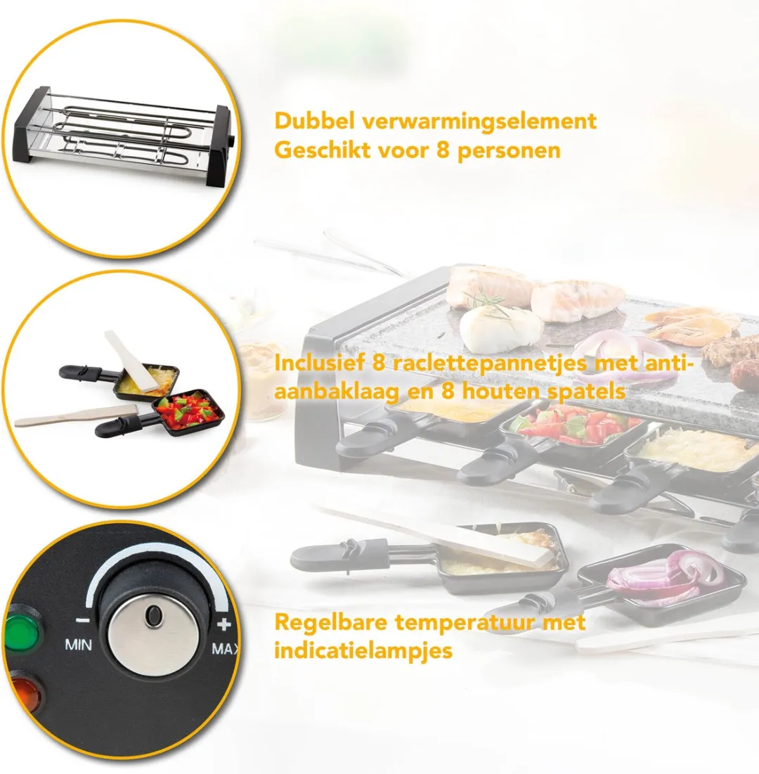 Domo DO9189G Gourmetstel 8 Personen - 1200W - Zwart