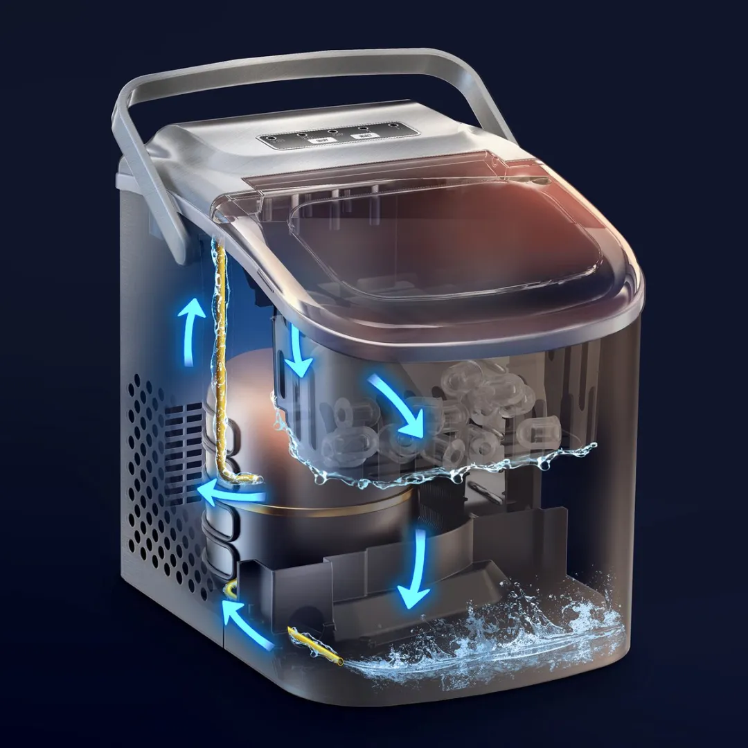 Bardi Deluxe IJsblokjesmachine Set - 1,2L RVS - 3 Thermosbekers