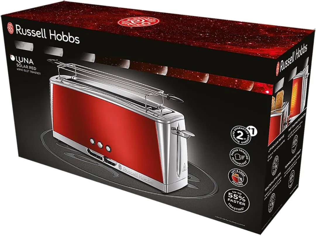 Russell Hobbs Luna 23250-56 Broodrooster 2 Snacks - 1420W - Rood