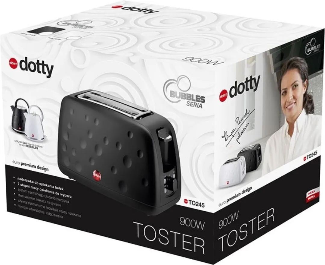 ECOTOYS Eldom TO245 Broodrooster 2 Sleuven 900W - Zwart