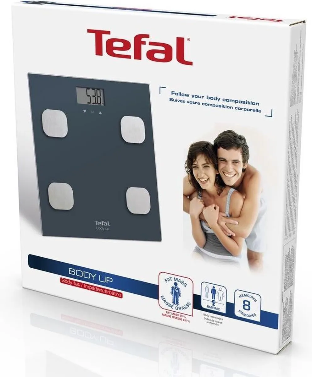 Tefal Body Up BM2520 Weegschaal - Vetmeting - Blauw