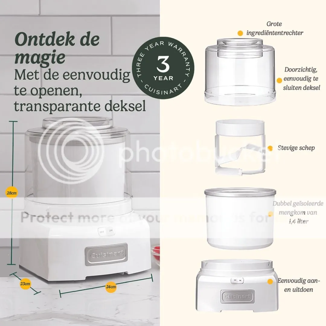 Cuisinart Cool Scoops IJsmachine ICE21E - 1,4L - Grijs
