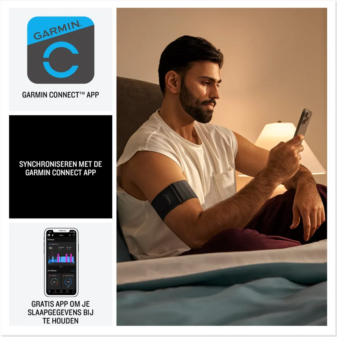 Garmin Index Sleep Monitor - S-M - Slaaptracker - Machinewasbaar - Zwart