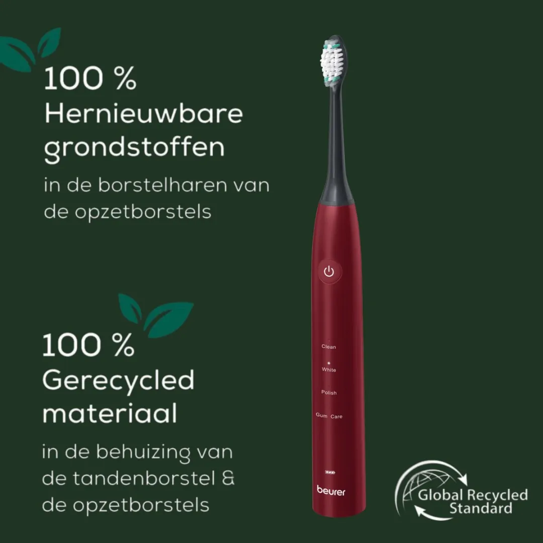 Beurer SC 30 Limited Edition Bordeaux Sonische Tandenborstel - 4 Poetsstanden - 80.000 Bewegingen - afbeelding 6 van 6
