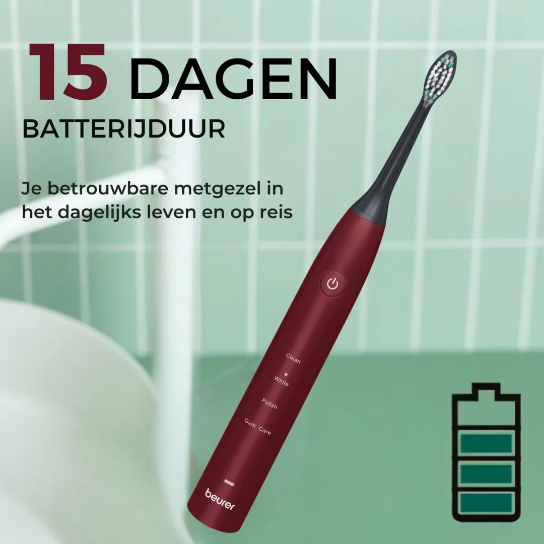 Beurer SC 30 Limited Edition Bordeaux Sonische Tandenborstel - 4 Poetsstanden - 80.000 Bewegingen