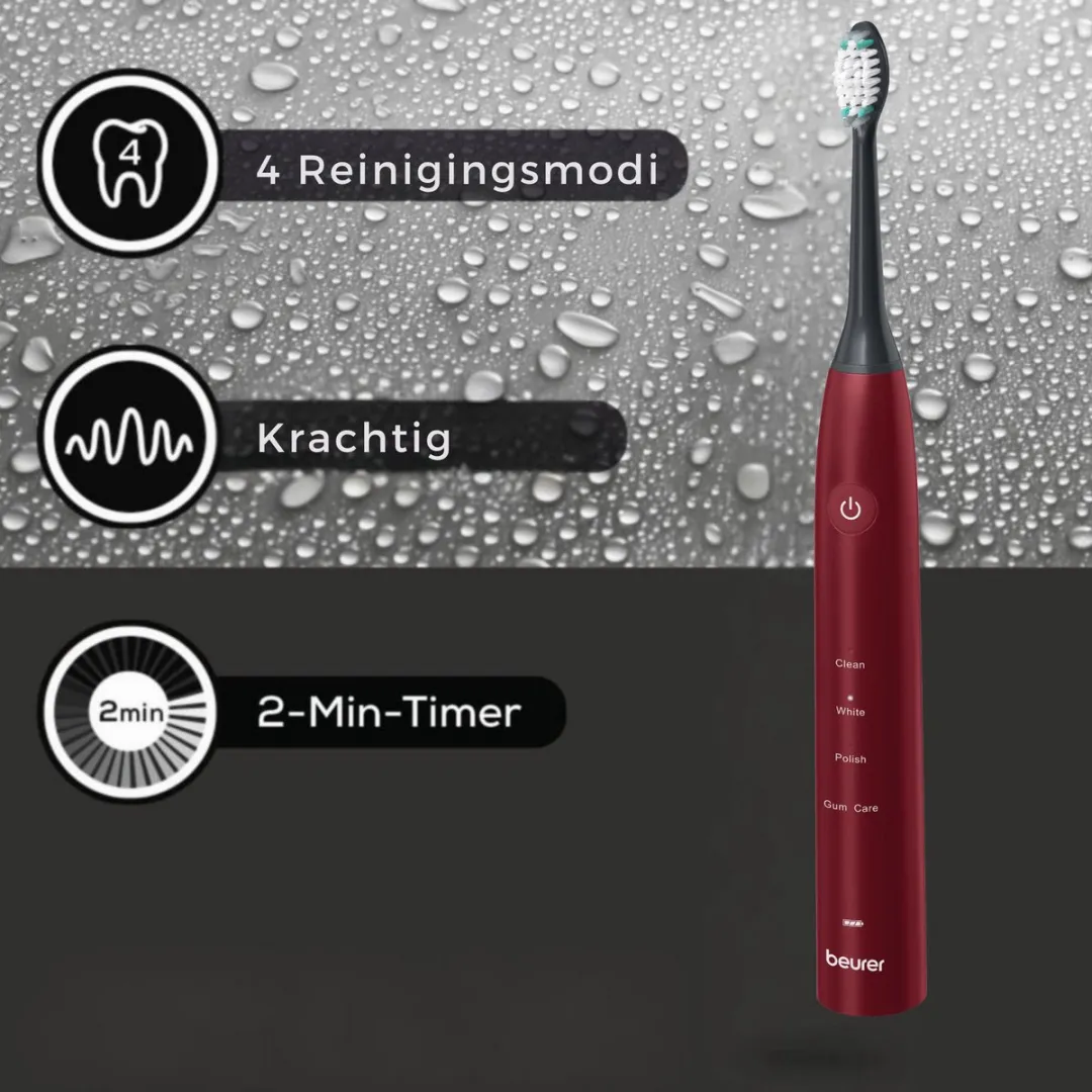 Beurer SC 30 Limited Edition Bordeaux Sonische Tandenborstel - 4 Poetsstanden - 80.000 Bewegingen