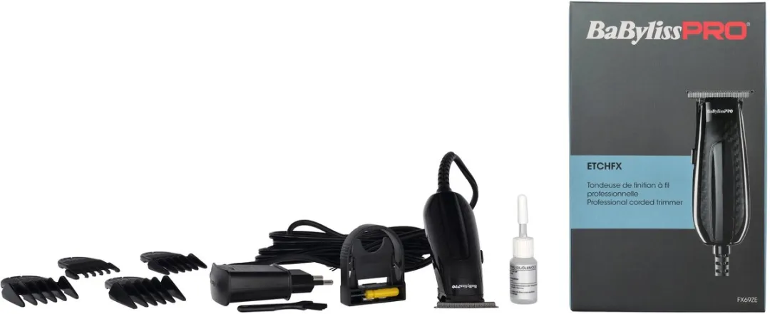 BaBylissPRO EtchFX FX69ZE Trimmer - Zwart - 4 Opzetkammen