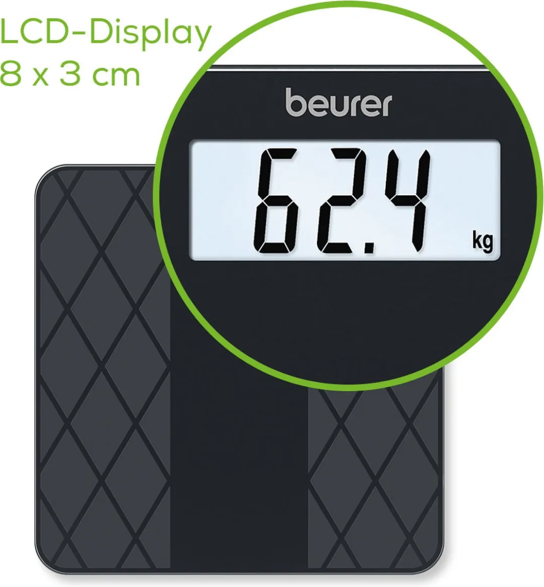 Beurer GS 135 Personenweegschaal - 180 kg - Zwart