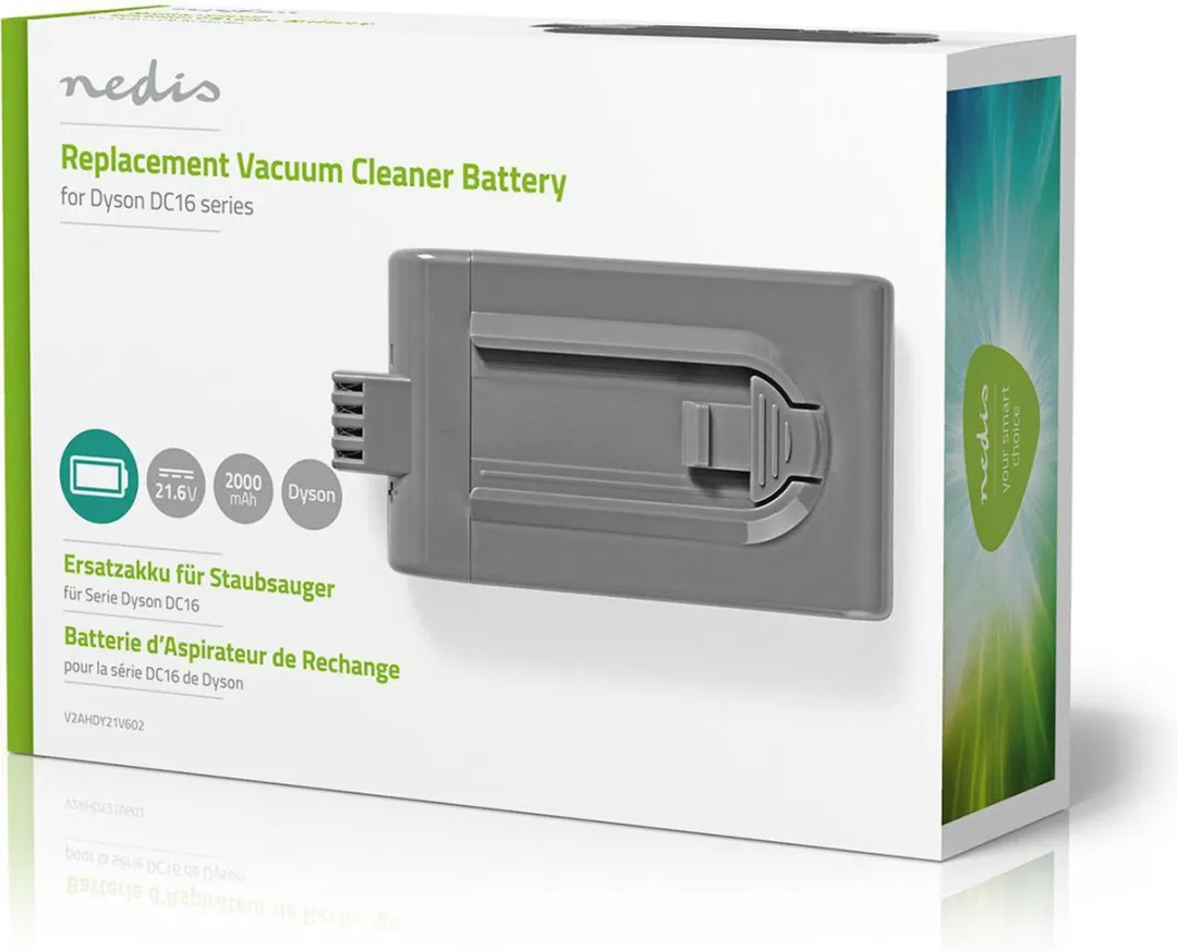 Nedis V2AHDY21V602 Stofzuigeraccu - 21.6V 2000mAh - Grijs - afbeelding 6 van 6