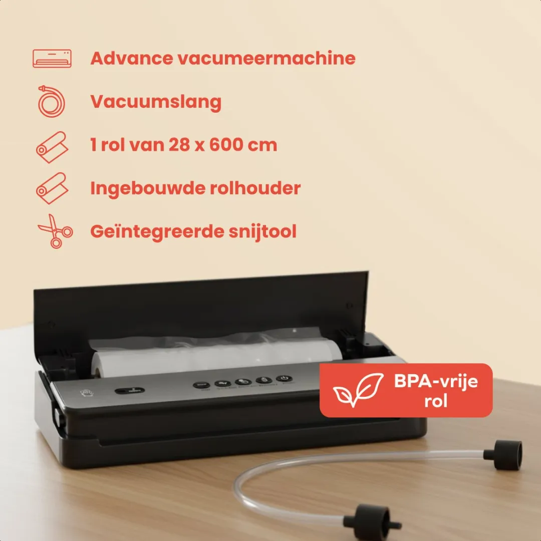 KitchenBrothers KB1004219 Vacuüm Sealer - 125W - 4 Standen - Zwart