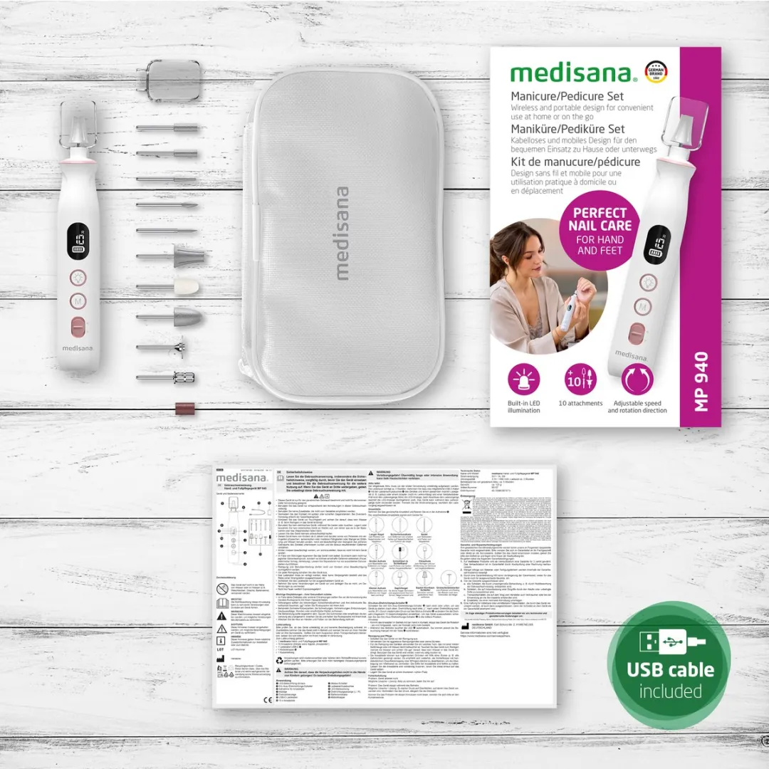 Medisana MP 940 Manicure/Pedicure Set - Accu - 10 Opzetstukken