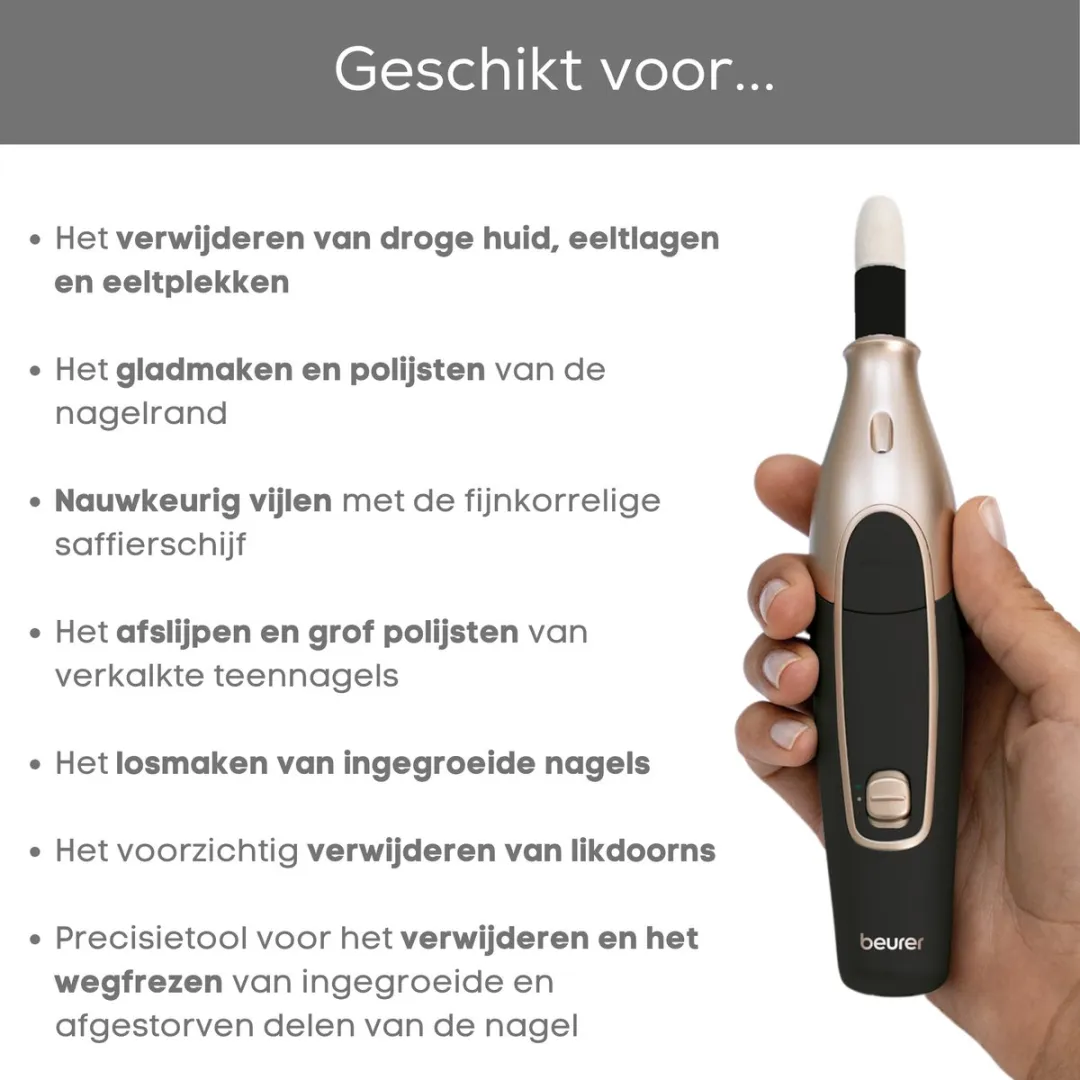 Beurer MP 84 Nagelvijl - Draadloos 10 Opzetstukken - Zwart
