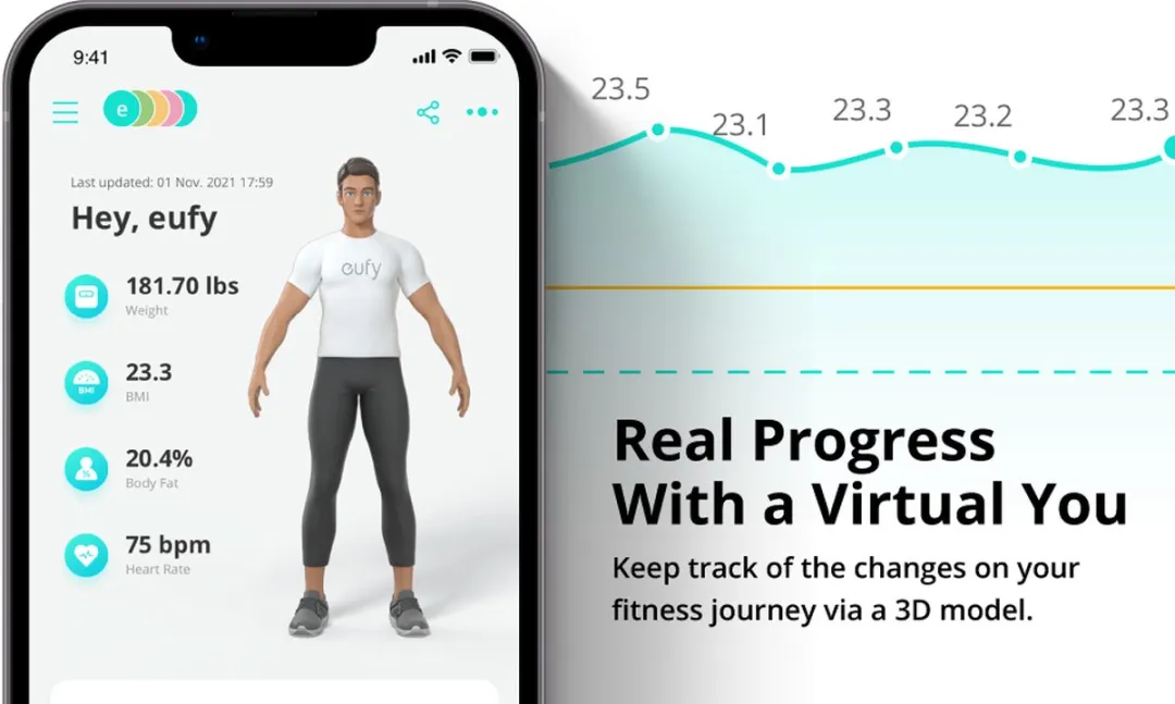 Eufy Smart Scale P2 Pro Digitale Weegschaal - 16 Metingen - Zwart