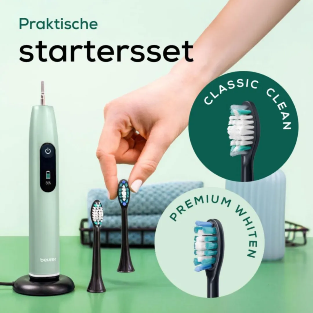 Beurer SC 50 Sonische Tandenborstel - Pepermint - 22 dagen accuduur - 2 Opzetborstels