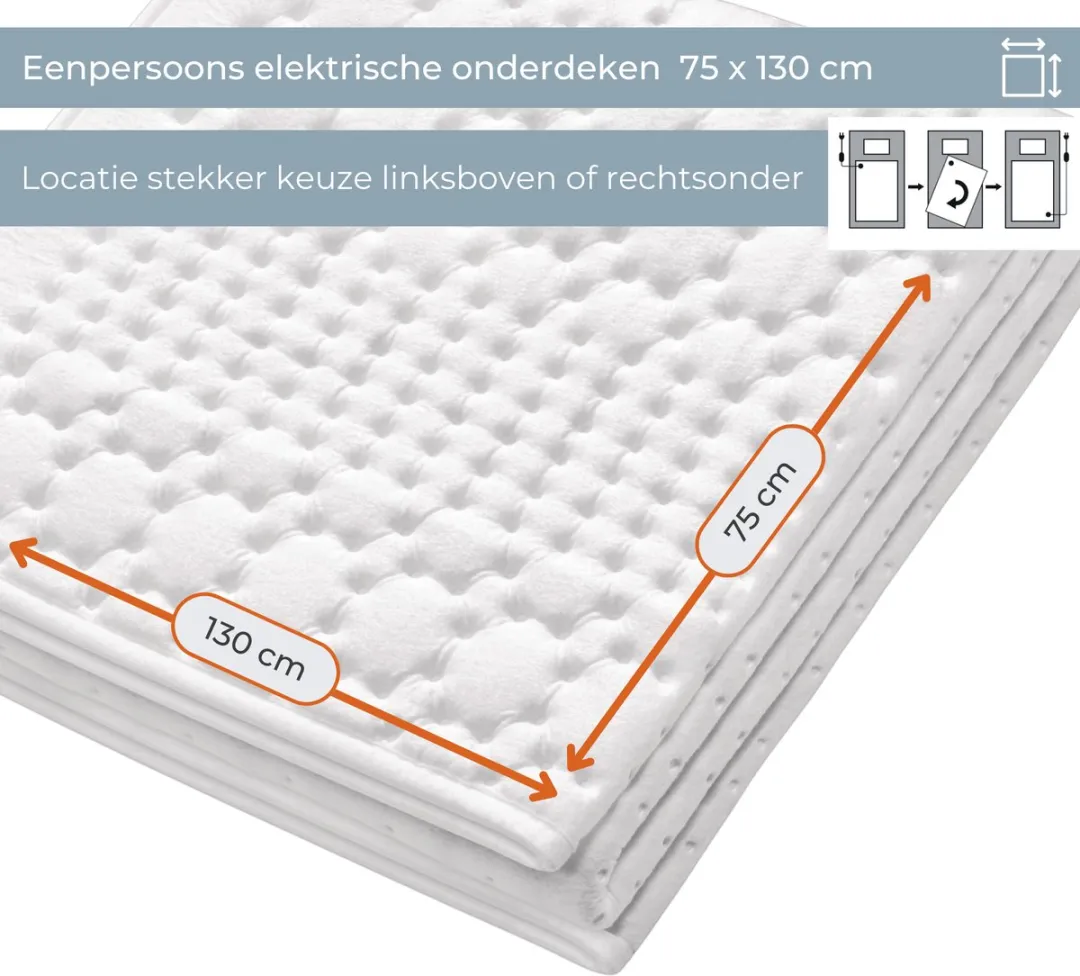 Beurer Compact TS 30406 Elektrische Onderdeken 130x75cm - 50W - Wit