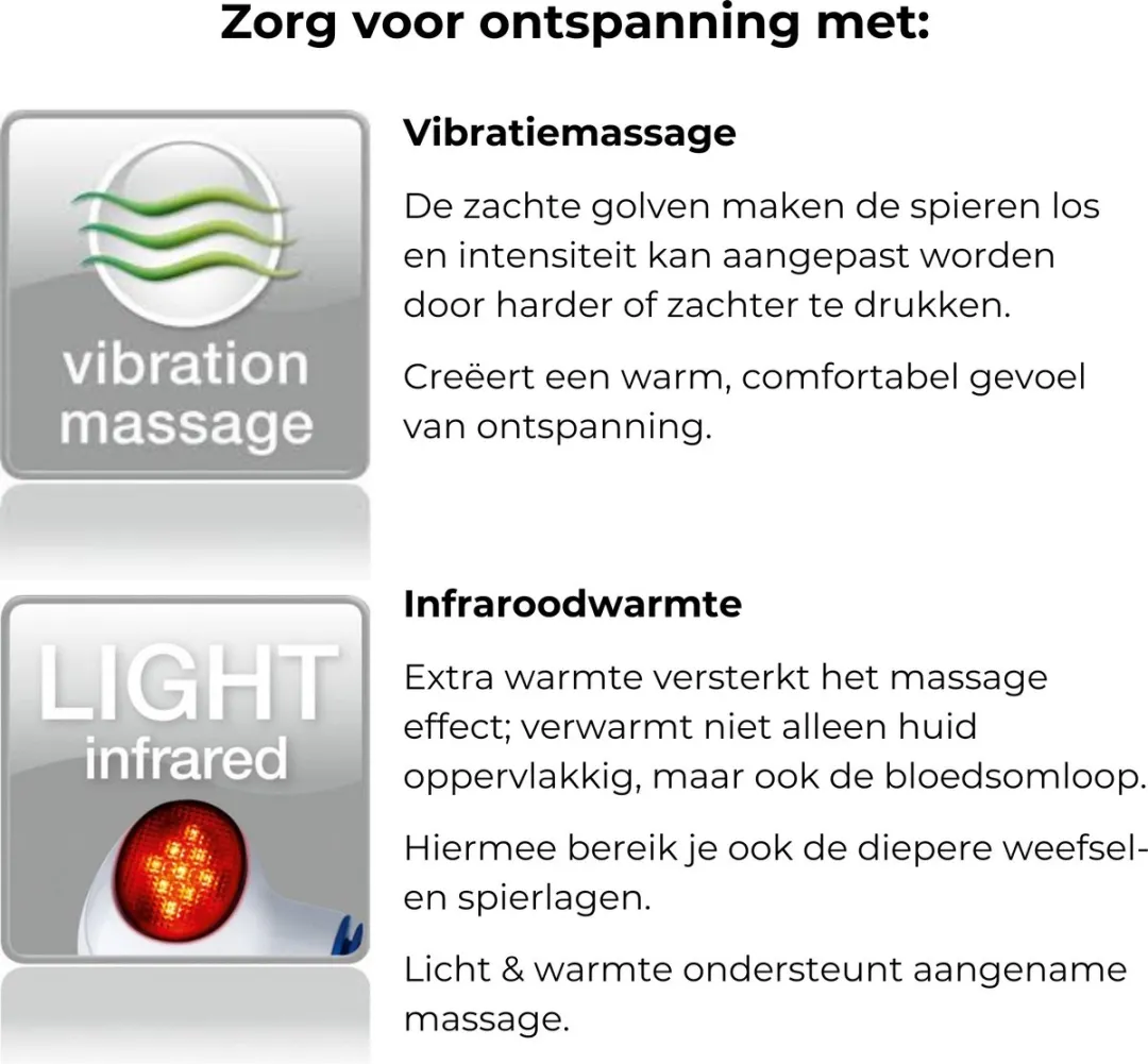 Beurer MG 40 Massageapparaat - Infraroodwarmte - 4 Opzetstukken - Wit - afbeelding 6 van 6