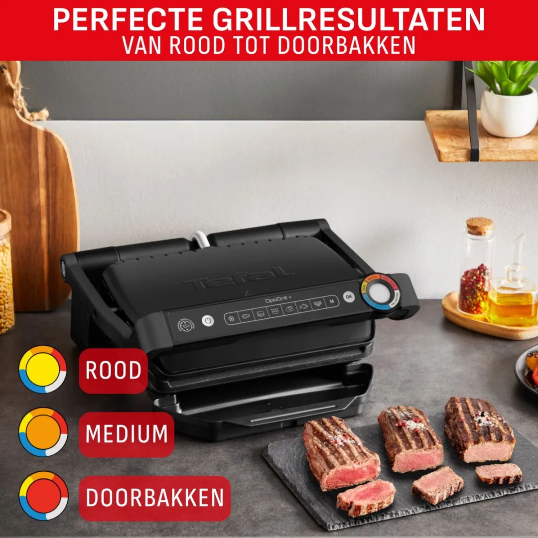Tefal OptiGrill+ GC7178 Contactgrill - 2000W - Zwart