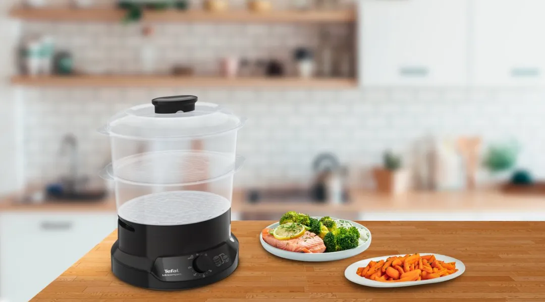 Tefal Minicompact VC139810 Stoomkoker 2 Manden - 800W - Zwart