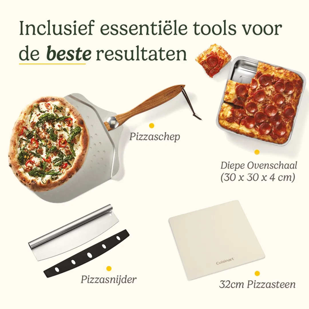 Cuisinart CPZ120E Houtgestookte Pizzaoven - 30cm - RVS