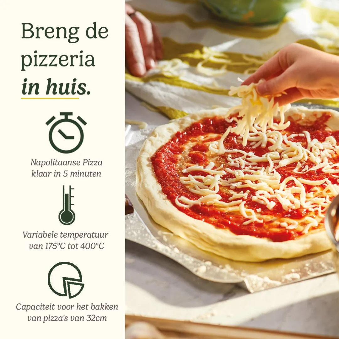 Cuisinart CPZ120E Houtgestookte Pizzaoven - 30cm - RVS