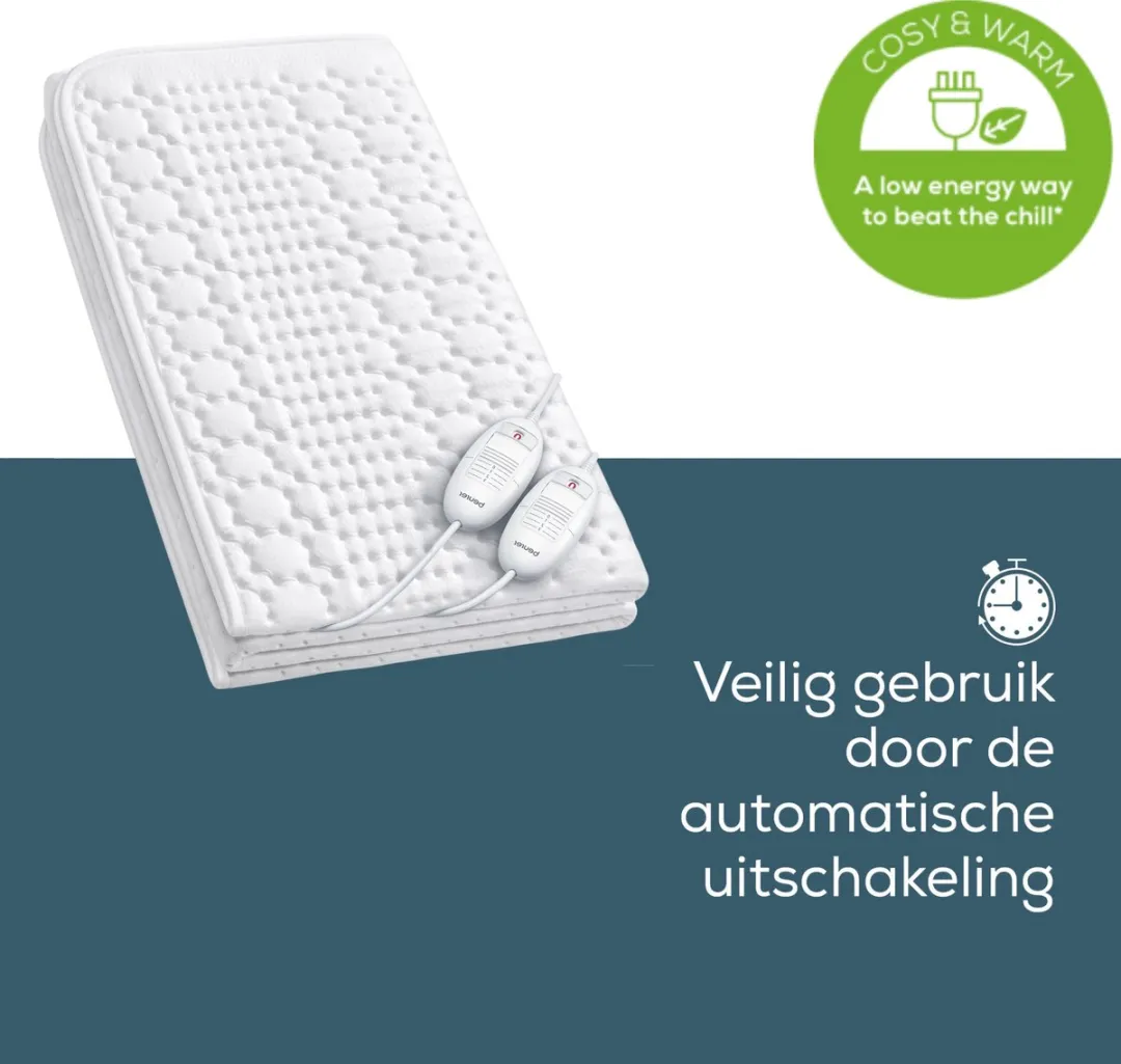 Beurer Elektrische Deken 2 Persoons 31716 - 150x140cm - 2 Zones - Wit