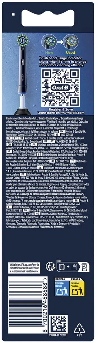 Oral-B Pro Cross Action Opzetborstels - 10 Stuks - Zwart