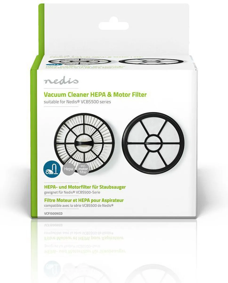 Nedis Motorfilter VCFI500NED - 2 Stuks - Zwart